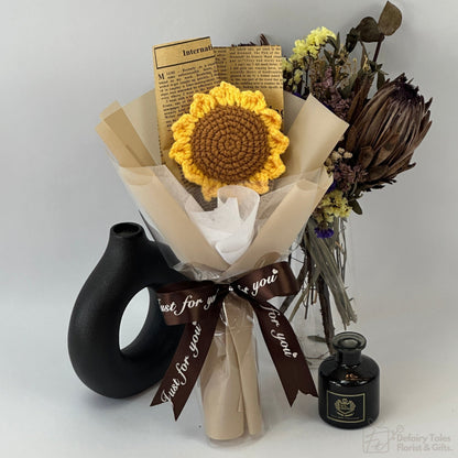 Bright Beginnings - Crochet Flower Fusion Bouquet-Crochet Flower-1 stalk-Yellow-4-De Fairy Tales