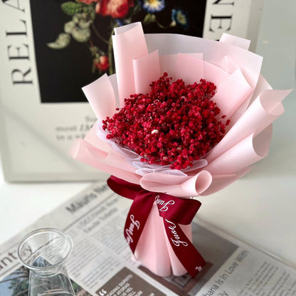 Delightful Dusk - Preserved Baby Breath Bouquet-Preserved Flower-XS-Red-2-DeFairy Tales