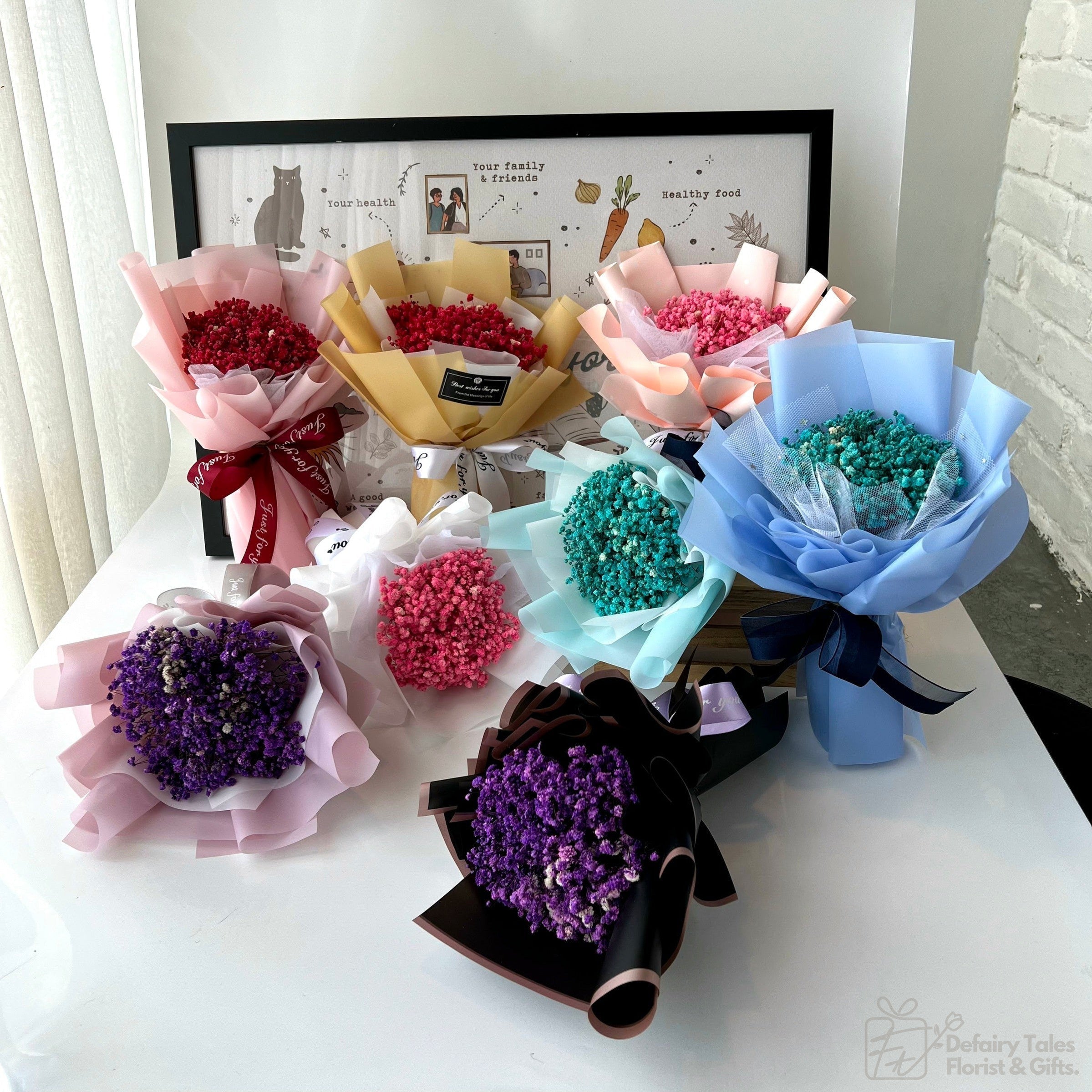 Delightful Dusk - Preserved Baby Breath Bouquet-Preserved Flower-DeFairy Tales