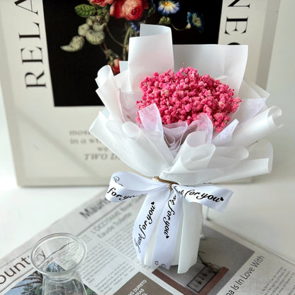 Delightful Dusk - Preserved Baby Breath Bouquet-Preserved Flower-XS-Pink-1-De Fairy Tales