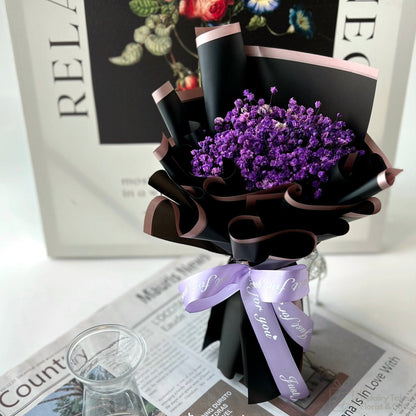 Delightful Dusk - Preserved Baby Breath Bouquet-Preserved Flower-XS-Purple-1-De Fairy Tales