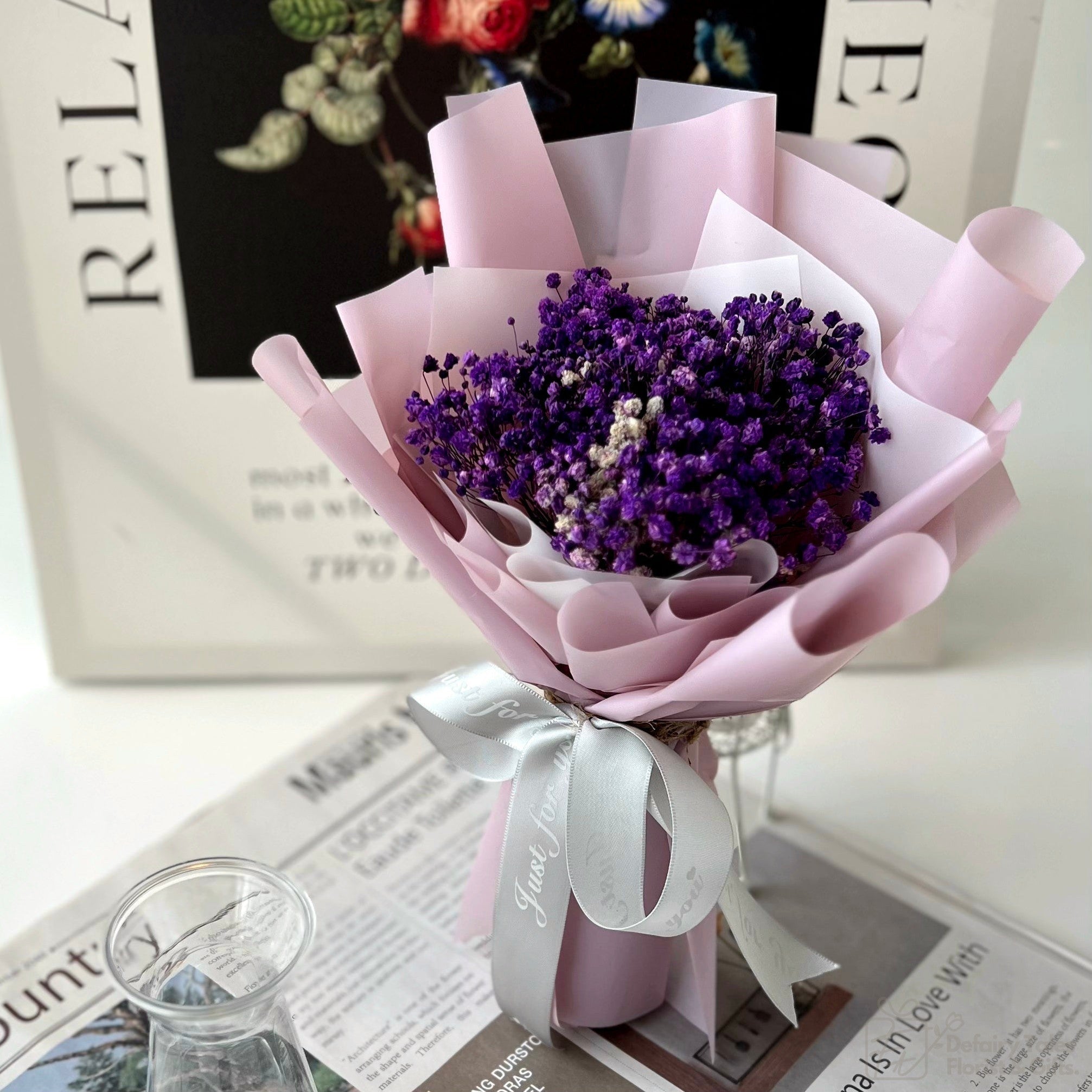 Delightful Dusk - Preserved Baby Breath Bouquet-Preserved Flower-XS-Purple-2-De Fairy Tales