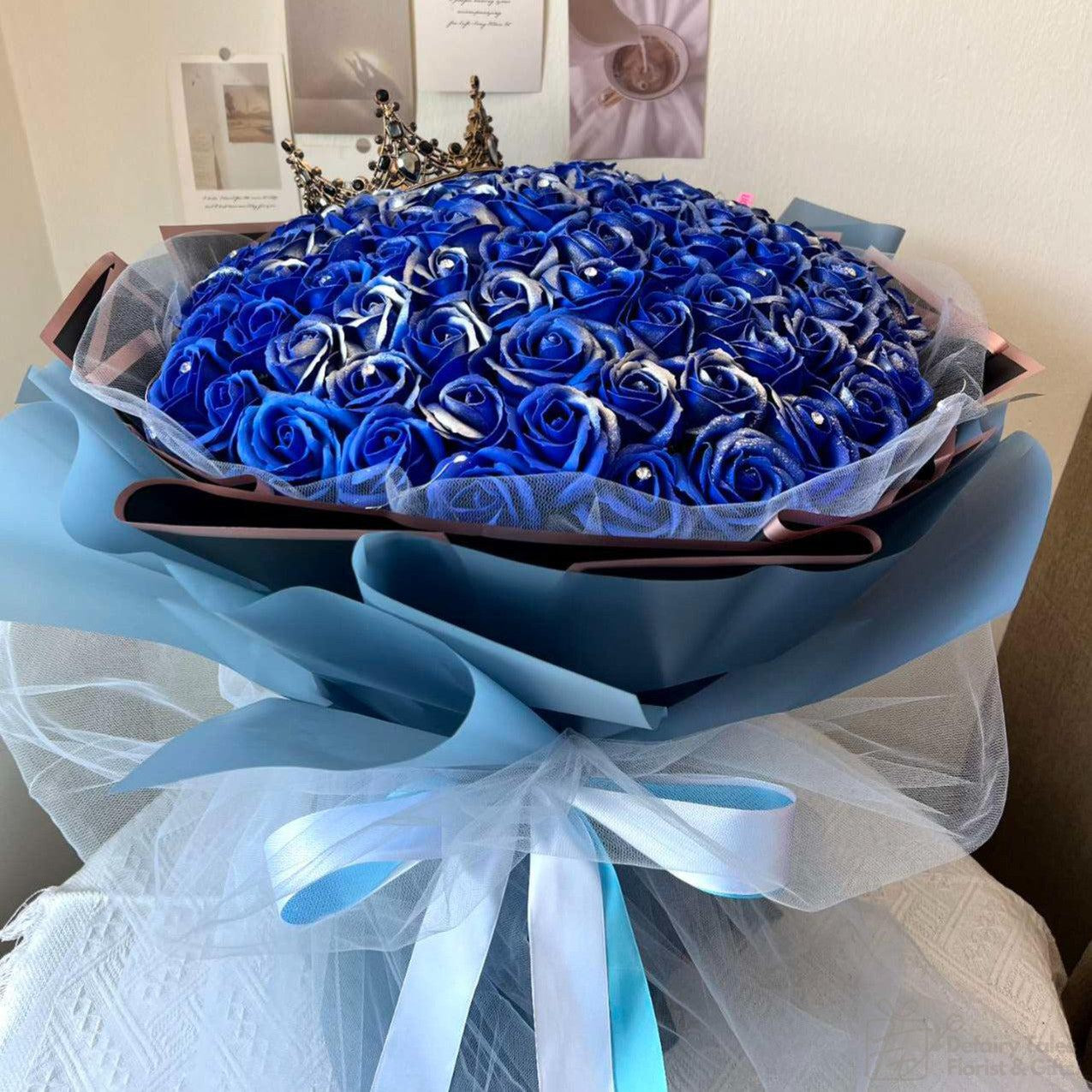 Endless Love - Soap Flower Bouquet-Soap Flower-99 stalks-Blue-DeFairy Tales