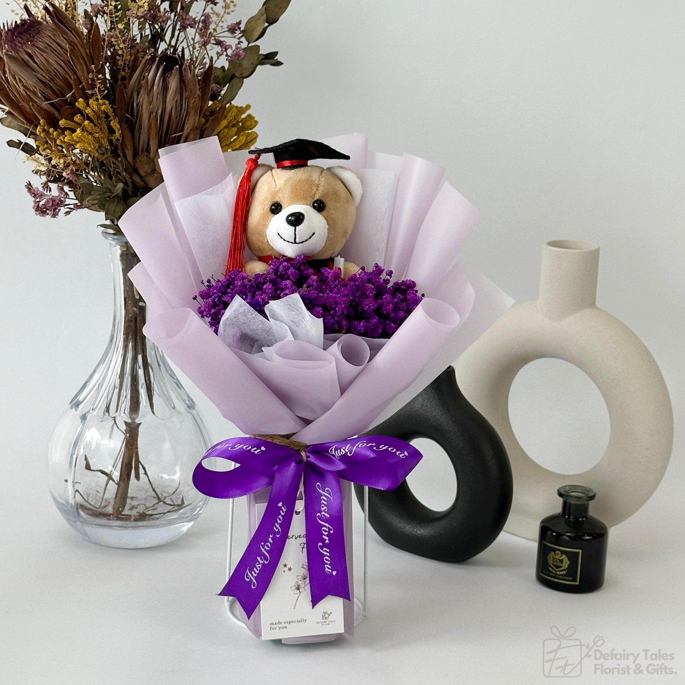 Graduate's Glory - Preserved Flower Fusion Bouquet-Preserved Flower-S-Purple-De Fairy Tales