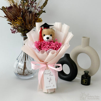 Graduate's Glory - Preserved Flower Fusion Bouquet-Preserved Flower-S-Pink-De Fairy Tales