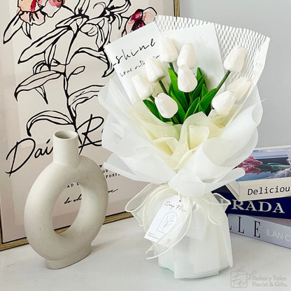 Heartfelt Moments - Soap Flower Bouquet-Soap Flower-9 stalks-White-De Fairy Tales