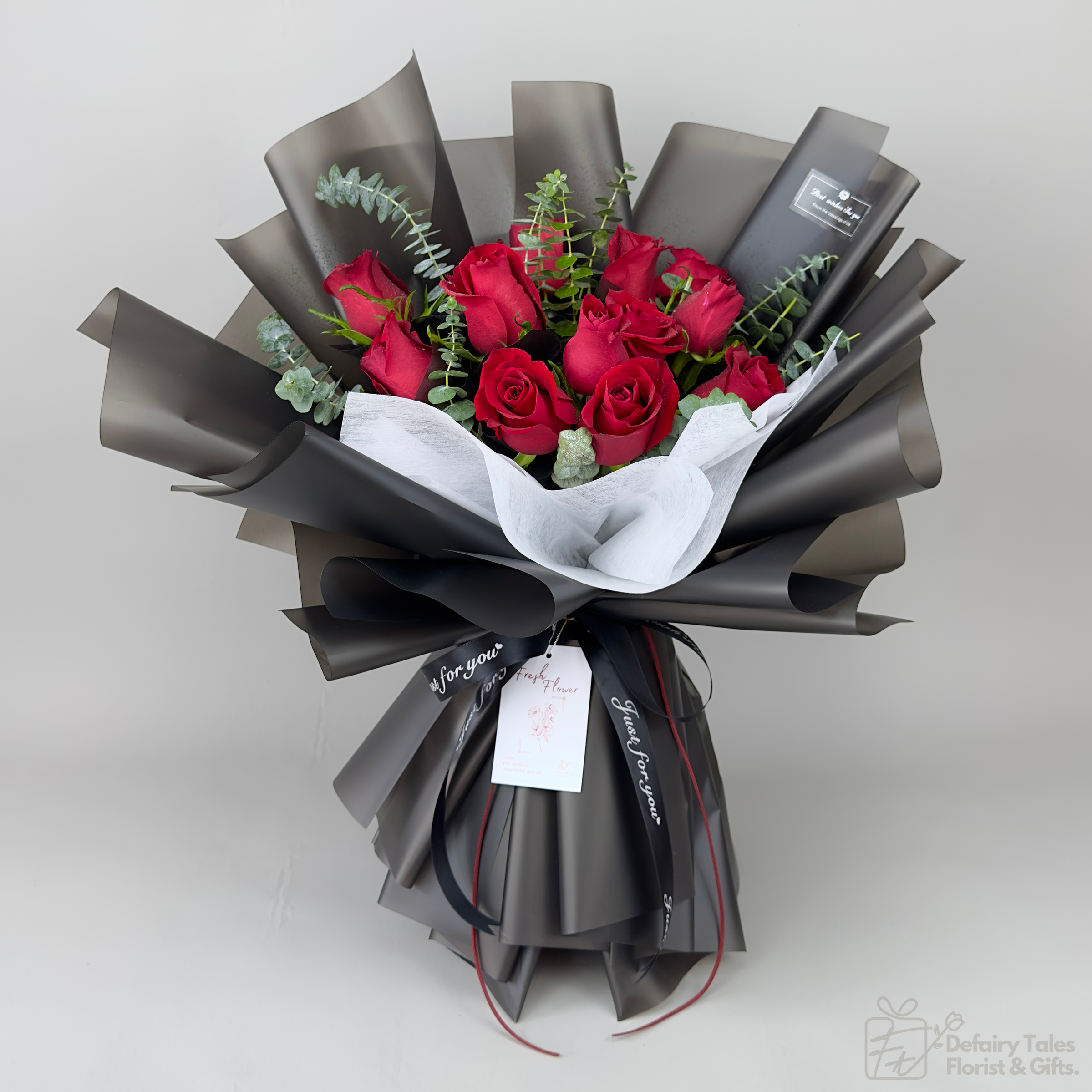 Love's Eternal Flame - Fresh Flower Bouquet-Fresh Flower-12 stalks-Red-DeFairy Tales