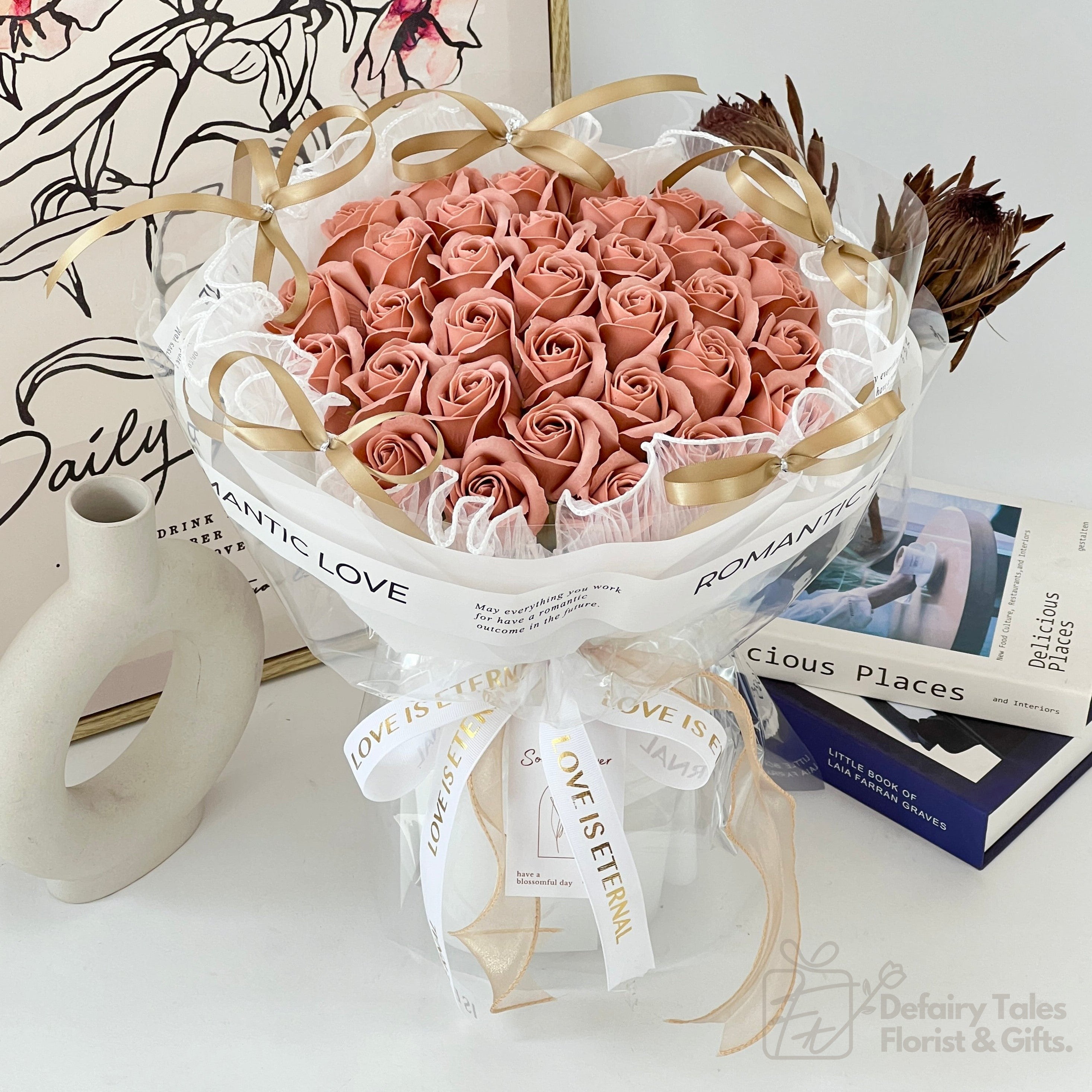 Memento - Soap Flower Bouquet-Soap Flower-33 stalks-Pink-1-De Fairy Tales