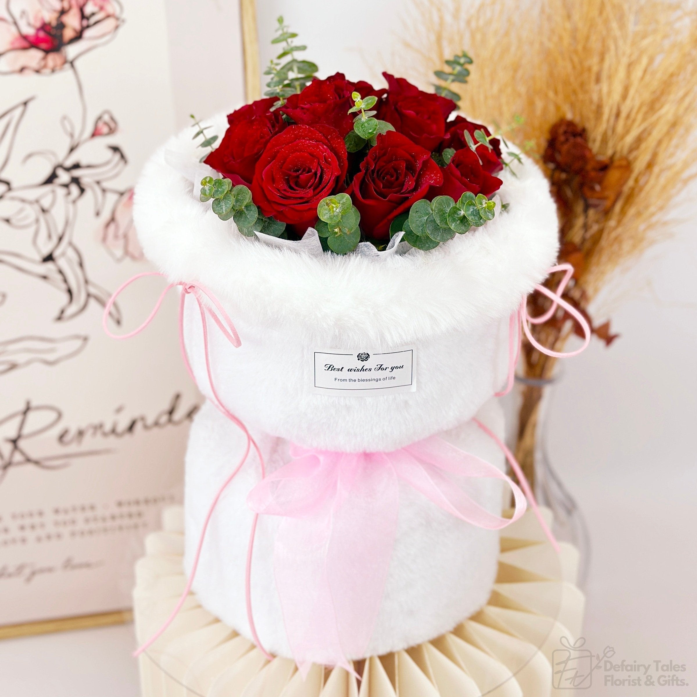 Passion's Embrace - Fresh Flower Bouquet-Fresh Flower-12 stalks-Red-DeFairy Tales