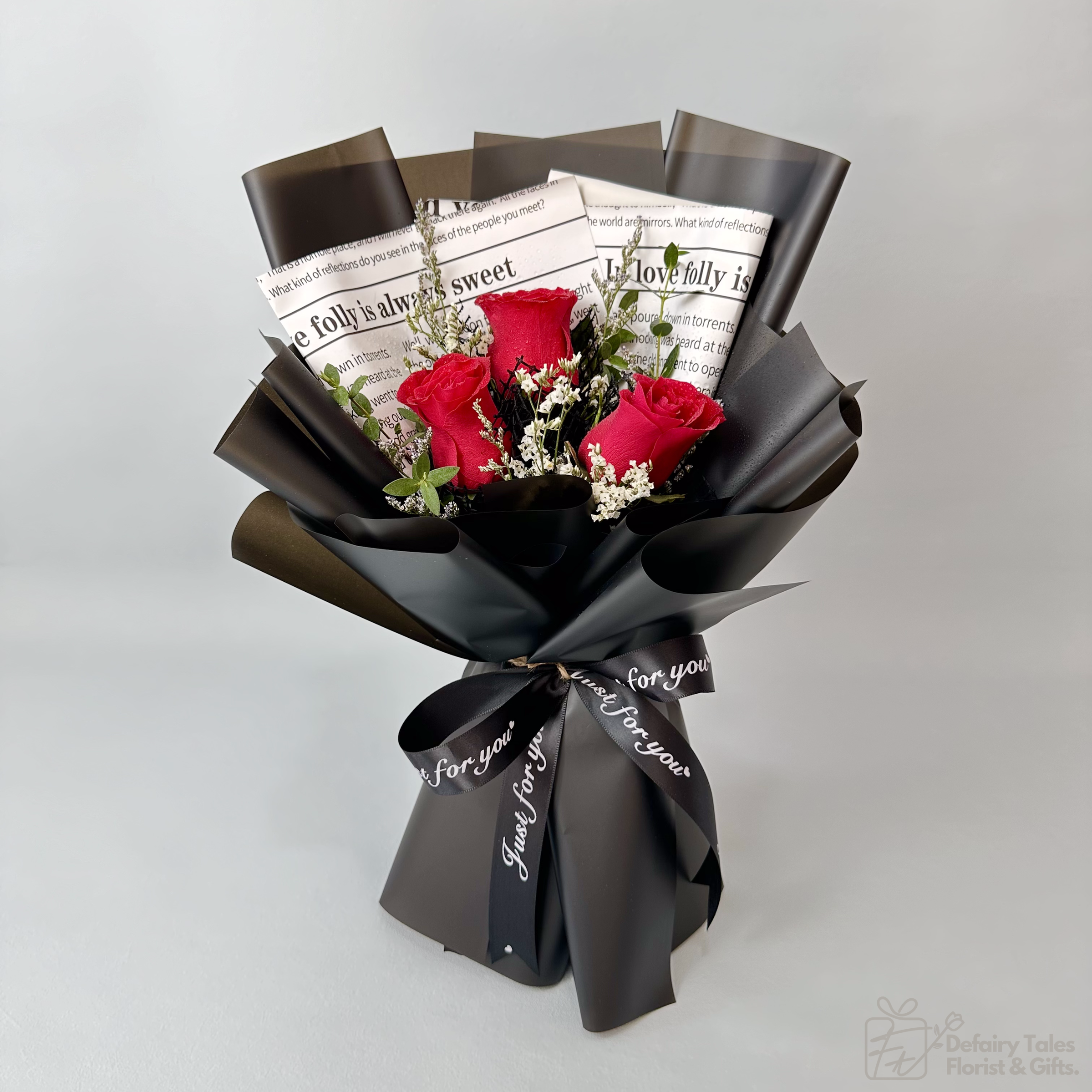 Radiant Symphony - Fresh Flower Bouquet-Fresh Flower-3 stalks-Red-DeFairy Tales