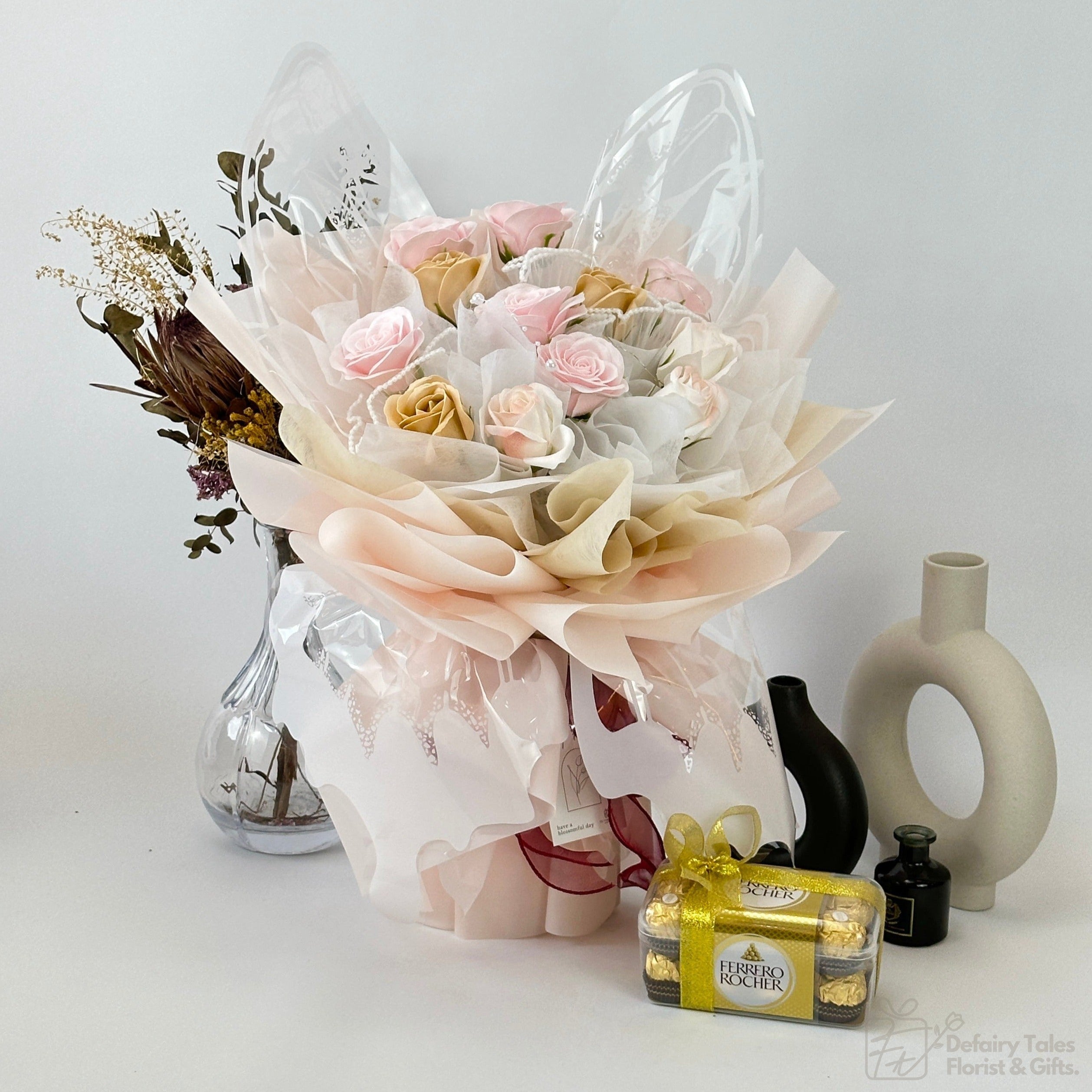 Wing Of Affection - Seven Layer Soap Flower Bouquet